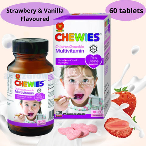 Chewies Multivitamin + Lysine Sugar Free Chewable Tablet