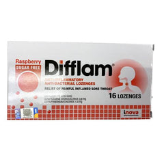 Difflam Anti-inflammatory Anti-Bacterial Lozenges (Raspberry)