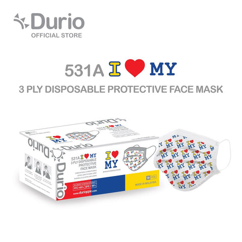 Durio 531A I LOVE MY 3 Ply Protective Face Mask (Adult)