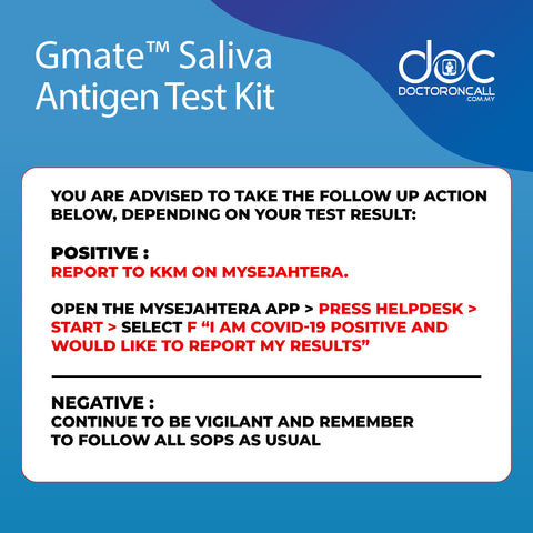 Gmate COVID-19 Home Saliva Rapid Antigen Test Kit (RTK) (EXP: 12/9/23)