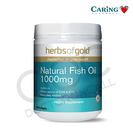 Herbs of Gold Natural Fish Oil 1000mg Capsule