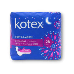 Kotex Soft & Smooth Overnight 28cm Non Wings Pad