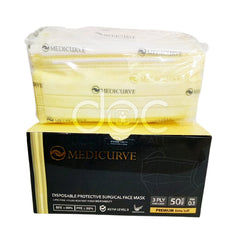 Medicurve Disposable Protective 3 Ply Surgical Face Mask (Yellow)