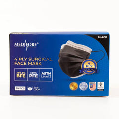 Medifore 4 Ply Surgical Face Mask - Black