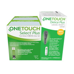 One Touch Select Plus Test Strips + Lancet