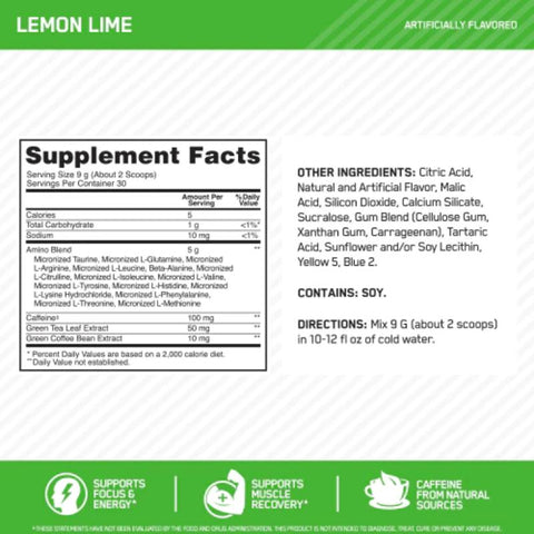 Optimum Nutrition Essential Amino Energy Lemon Lime Powder