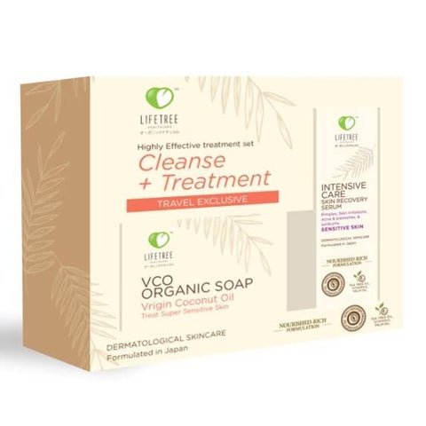 Lifetree Highly Effective Skin Treatment Set: VCO Organic Soap + Skin Recovery Serum