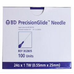 BD PrecisionGlide 24G x 1 (0.5mm x 25mm) Needle