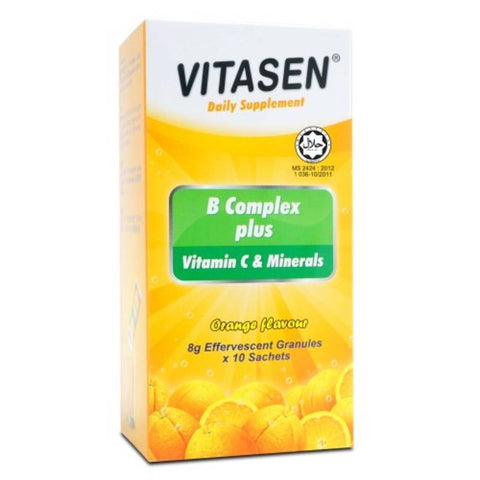 Vitasen B Complex Plus Vit C & Minerals Efferverscent Sachet