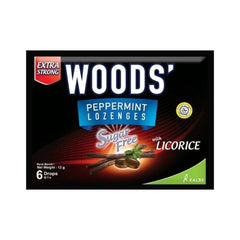 Woods Peppermint Drops Sugar Free With Licorice Lozenges