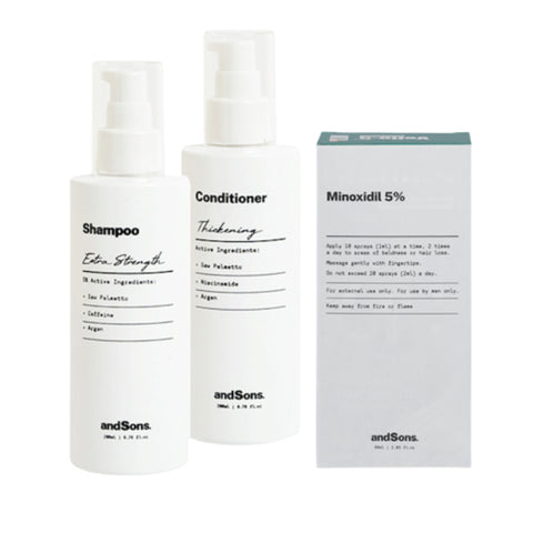 Jewim Anti Hair Loss Non-Prescription Kit (Shampoo + Conditioner + Minoxidil 5%)