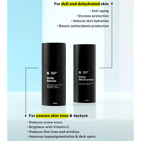 AndSons Healthy Skin Kit For Men (Moisturiser + Vitamin C Serum + Collagen Powder)