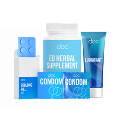 Doctor Recommended Endurance Bundle (The Prolong Pill 30mg + ED Herbal Supplement + Condom + Lubricant)