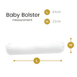 Tuya Silver Ion Infused Organic Cotton Baby Bolster Set (61cmx22cm)