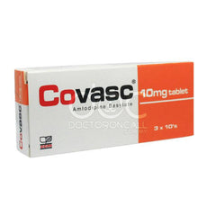Duopharma Covasc 10mg Tablet | amlodipine | hypertension calcium channel tablet | DoctorOnCall Malaysia