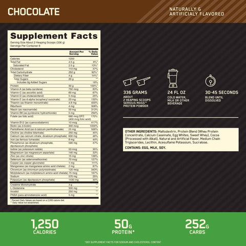 Optimum Nutrition Serious Mass Chocolate Powder